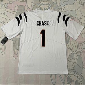 Cincinnati Bengals NFL No. 1 Chase White Jersey